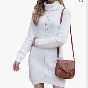 Long Sleeve White Sweater Dress